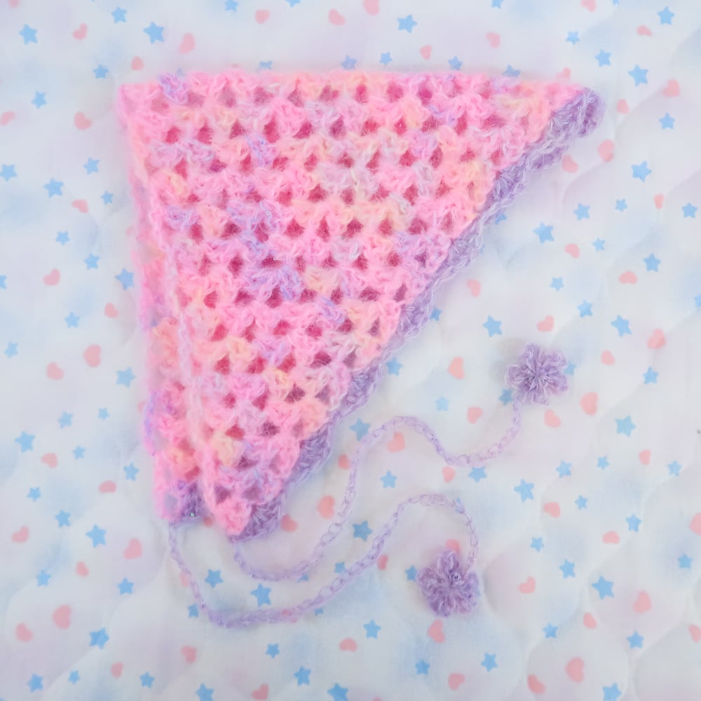 Crochet Bandana Headdress: Pink Party