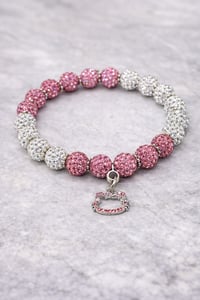 Image 3 of Pink Ice Crystal Kitty Charm Bracelet