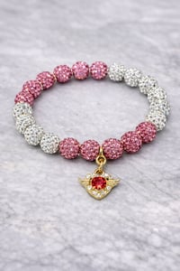 Image 1 of Pink Ice Angel Heart Bracelet