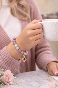 Image 2 of Pink Ice Angel Heart Bracelet