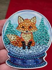 Mr. Fox snowglobe magnet 