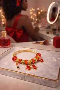 Image 2 of Crimson & Wine Snake Charm Bracelets