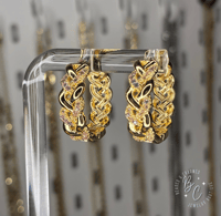 Image 1 of Golden Weave Luxe Hoops