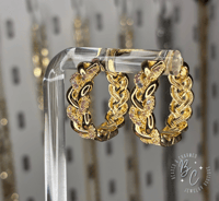 Image 2 of Golden Weave Luxe Hoops