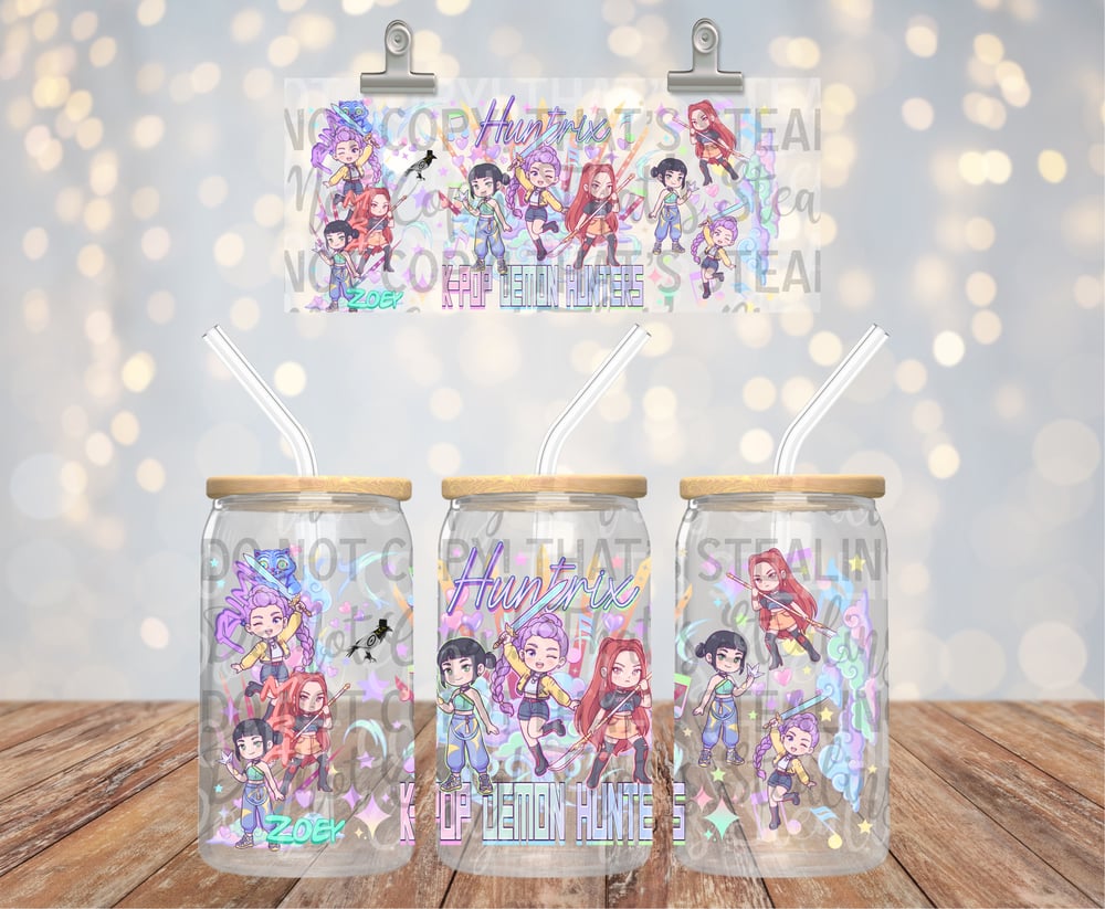 Image of K Pop Demon Hunters Huntrix Uv Dtf Wrap Double Sided  W0863 Kpop