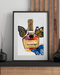 Image 1 of Butterflies and Hennnessy painting