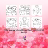 Image 2 of Digital Copy: Table for Two: Valentine Edition:  Curvy Black Girl Coloring Bundle 