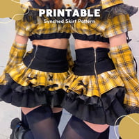 Image 1 of Synched Idol Skirt Printable Pattern A4