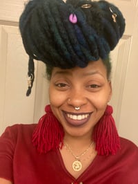 Image 3 of Handmade Yarn Fringe Earrings