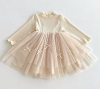 Image 1 of Cream Cotton & Tulle Dress