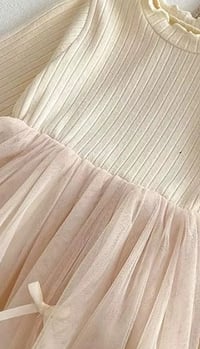 Image 3 of Cream Cotton & Tulle Dress