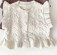 Image 1 of Ruffle Creme Cotton Vest