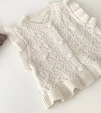 Image 2 of Ruffle Creme Cotton Vest