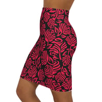 Image 3 of Red Floral Pencil Skirt — Women's Mid‑Waist Bodycon Skirt (All‑Over Print)