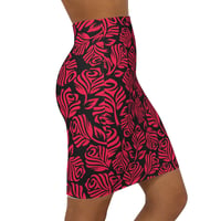 Image 4 of Red Floral Pencil Skirt — Women's Mid‑Waist Bodycon Skirt (All‑Over Print)