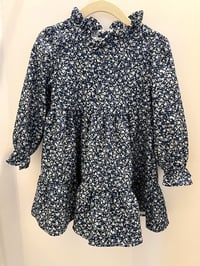 Image 1 of Marine Blue Floral Cotton Dress