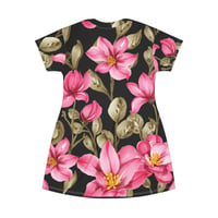 Image 2 of Floral Pink Magnolia T-Shirt Dress — All-Over Print