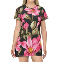 Image 3 of Floral Pink Magnolia T-Shirt Dress — All-Over Print