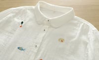 Image 3 of White Art Cotton Shirt – Embroidered Motifs