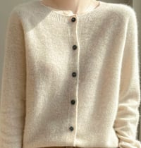 Image 1 of Merino Wool Cardigan – Creme White