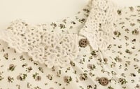 Image 4 of Beige Floral Blouse with Lace Collar