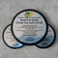 Image 1 of Triple Butter Beard & Body Dead Sea Salt Scrub (Kokum, Mango & Shea Butter)