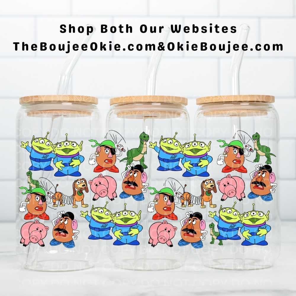 Image of Toy Story Toys Little Green Men Hamm Mr Potato Head Slinky Dog Uv Dtf Wrap Double Sided  W0849