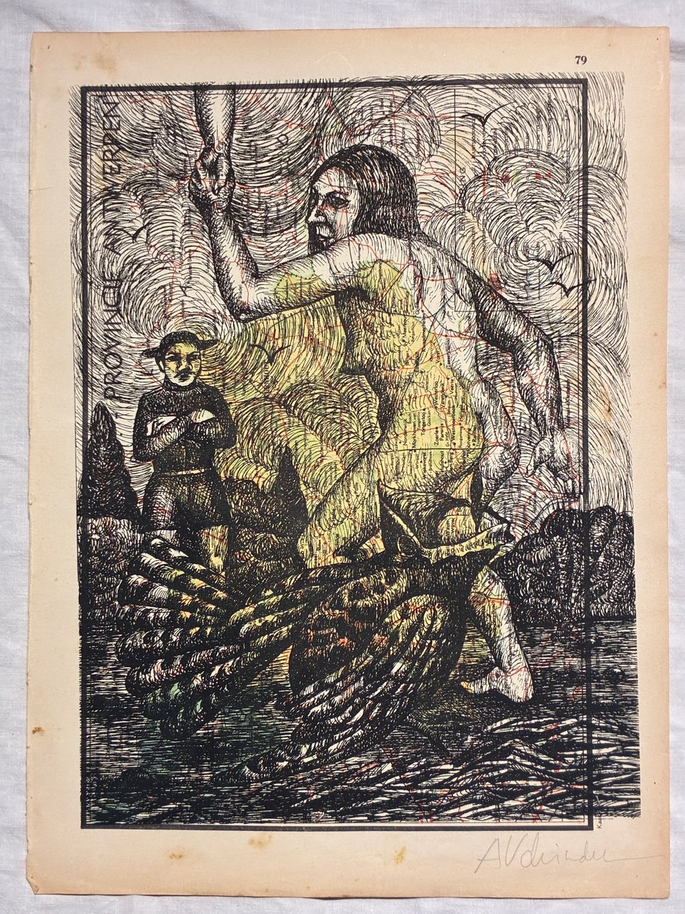 Tirages en sérigraphie de Anne Van Der Linden sur pages d'Atlas