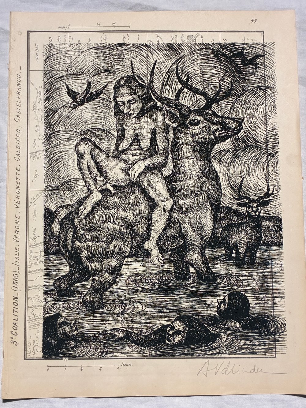 Tirages en sérigraphie de Anne Van Der Linden sur pages d'Atlas