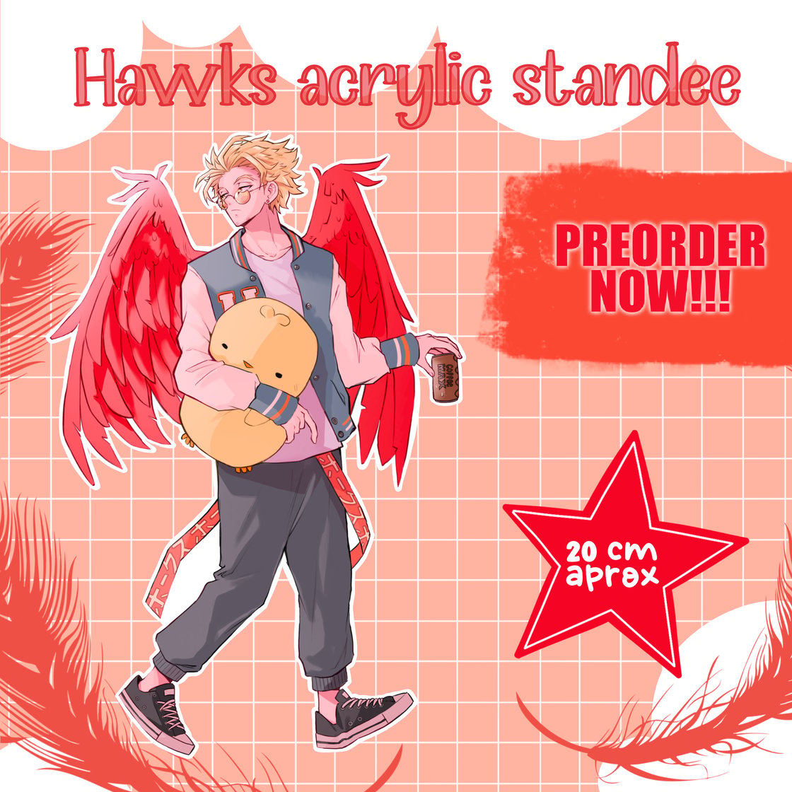 Image of [PREORDER] Casual Hawks - Acrylic Standee