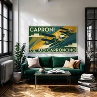 Image 4 of Stampa Fine Art in stile vintage Caproni Ca.100 – stampa Art Déco anni ’30/40'
