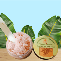Image 1 of Sparkling Cherry Champagne Mango & Shea Butter Dead Sea Salt Body Scrub (W/ Rose Kaolin Clay)
