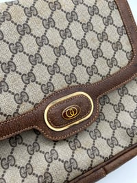 Image 3 of Gucci GG Canvas Brown Leather Vintage Crossbody Bag