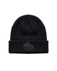 BONNET GAUFRÉ EN COTON - NOIR