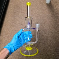 Image 1 of YELLOW OPAL > ICY WHITE SATIN & PURPLE LOLLIPOP HORNET