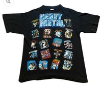 Image 1 of Rare 1990s Heavy Metal Rock Single Stitch 41” Inch Chest With Stretch Size M-ML