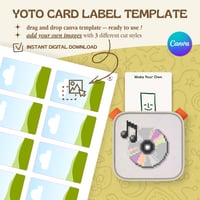 Image 1 of MYO Yoto Card Label – Editable Canva Template