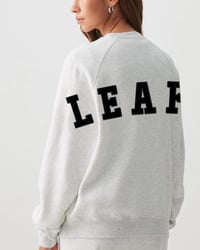 Image 3 of Mignardi Studios Leafs Heather White Crewneck