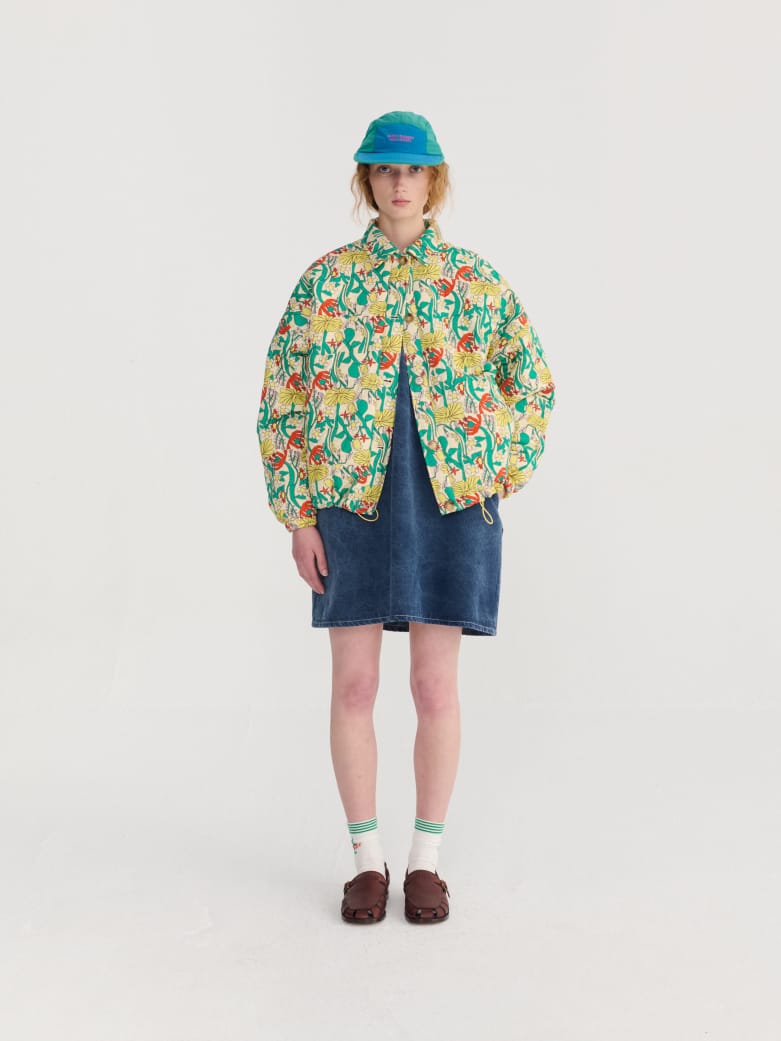 Image of 4-Chaqueta multicolor color herbalist pattern quilted jacket