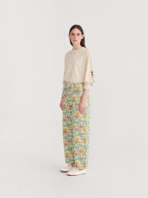 Image of 2-Pantalón multicolor color herbalist pattern pants