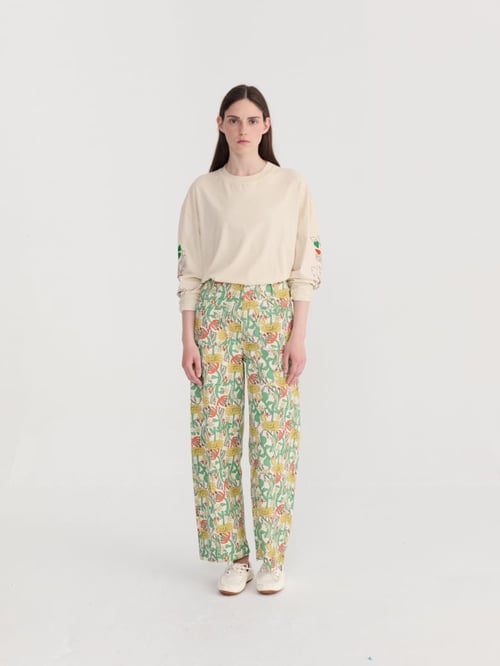 Image of 2-Pantalón multicolor color herbalist pattern pants