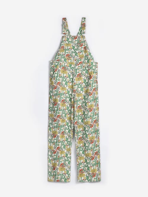 Image of 3-Mono multicolor color herbalist pattern twill dungaree