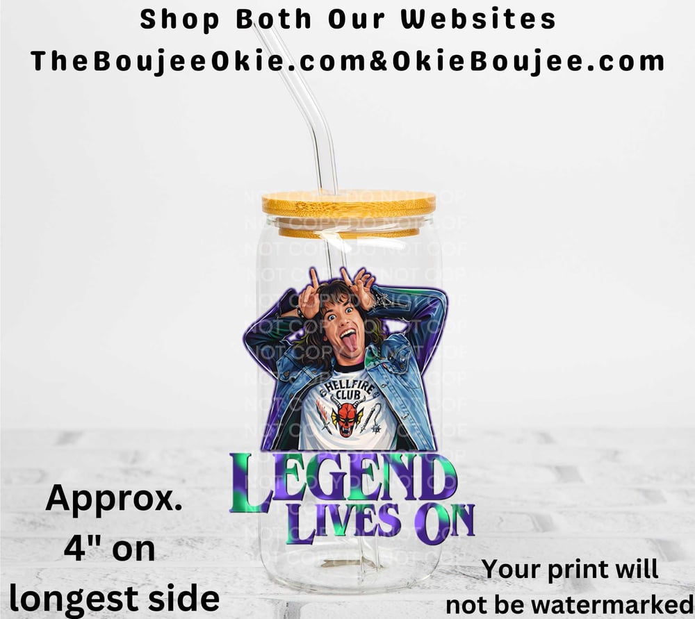 Image of Stranger Things Eddie Legend Lives On Uv Dtf Decal Double Sided T7