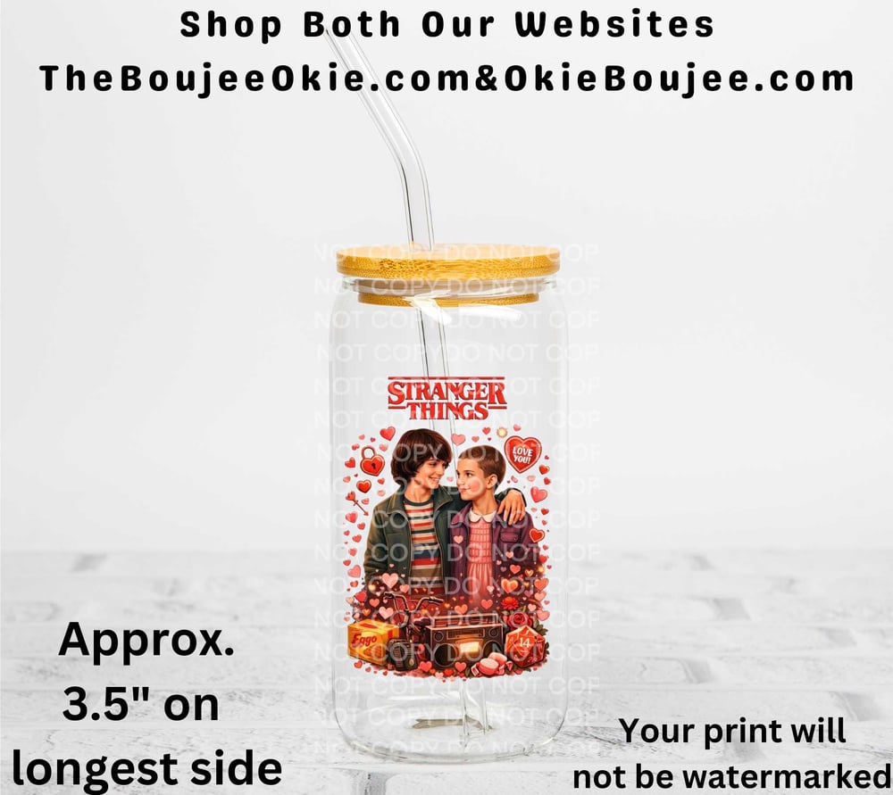 Image of Stranger Things Valentine Will Eleven Love You  Uv Dtf Decal Double Sided T7