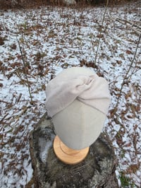 Image 1 of Upcycled Linen Twist Headband in Natural Flax