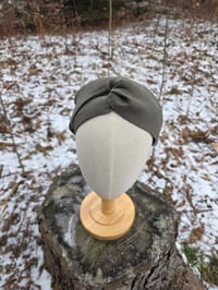 Image 1 of Linen Twist Headband in Forest Green 