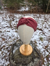 Image 1 of Burgundy Linen Twist Headband 