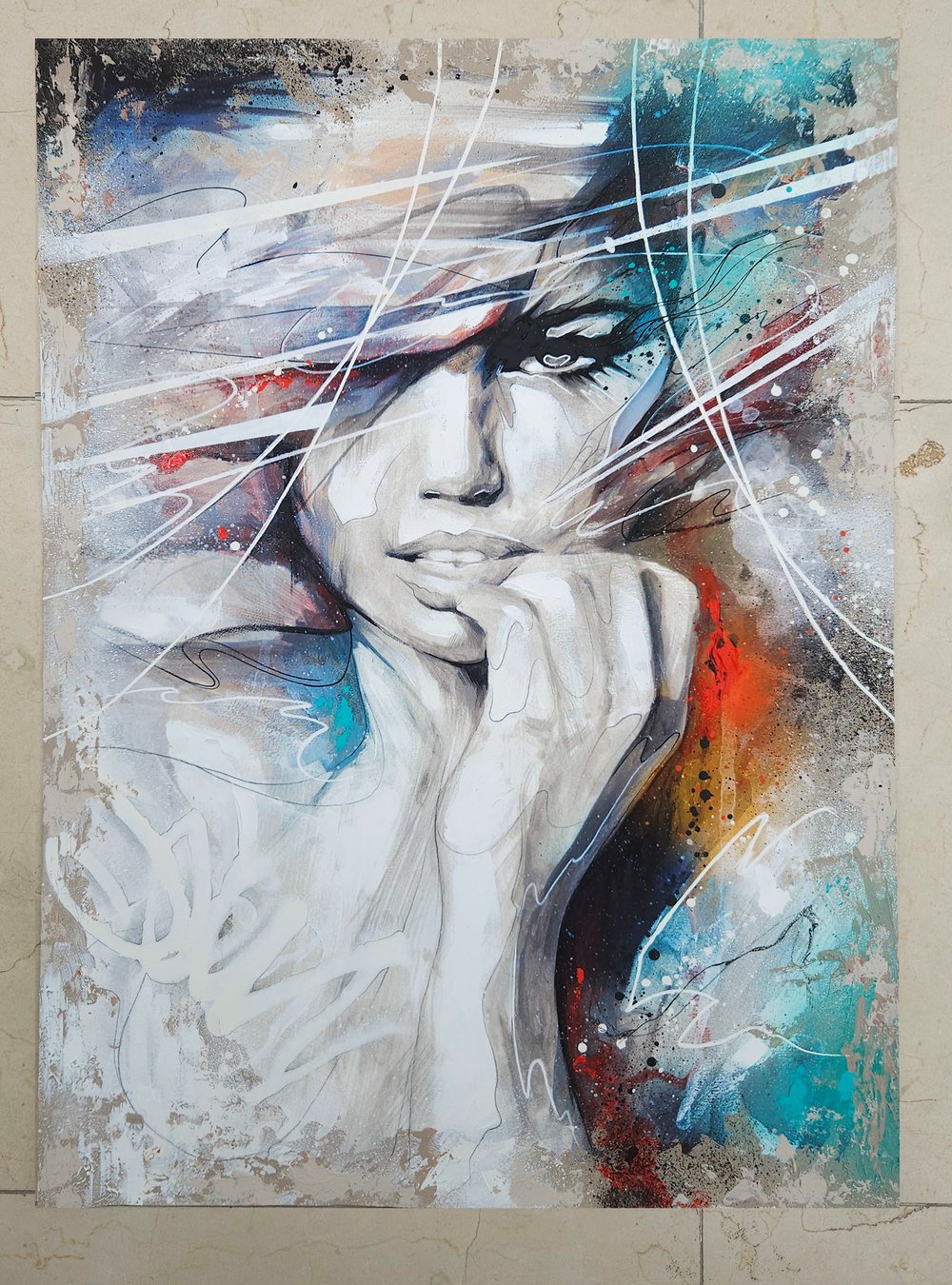 "Velvet Rapture" 1/1 UNIQUE - Mixed Media on paper - FREE WORLDWIDE SHIPPING!!!