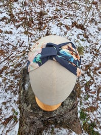 Image 2 of Navy & Roses Linen Twist Headband 