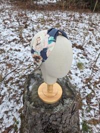 Image 1 of Navy & Roses Linen Twist Headband 